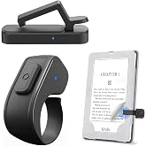 Page Turner Ring for Kindle,Remote Control for iPhone iPad Tablets eReaders | Clicker Page Turner for Kindle Accessories for Camera Video Record&amp;Shutter Selfie with Storage Bag, Fits Thick Cases (Black)