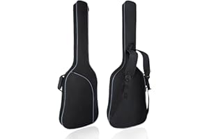 MUZNOTE Bass Guitar Bag, Bass Guitar Bag Gig Bag Backpack Electric Bass Guitar Case Soft 0.38 inch Padding Lightweight with Pockets Waterproof (Black)