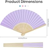 Leikedun 4 Pack Paper Fans Bamboo Folding Hand Fan White Pink Lake Blue Lavender view 2