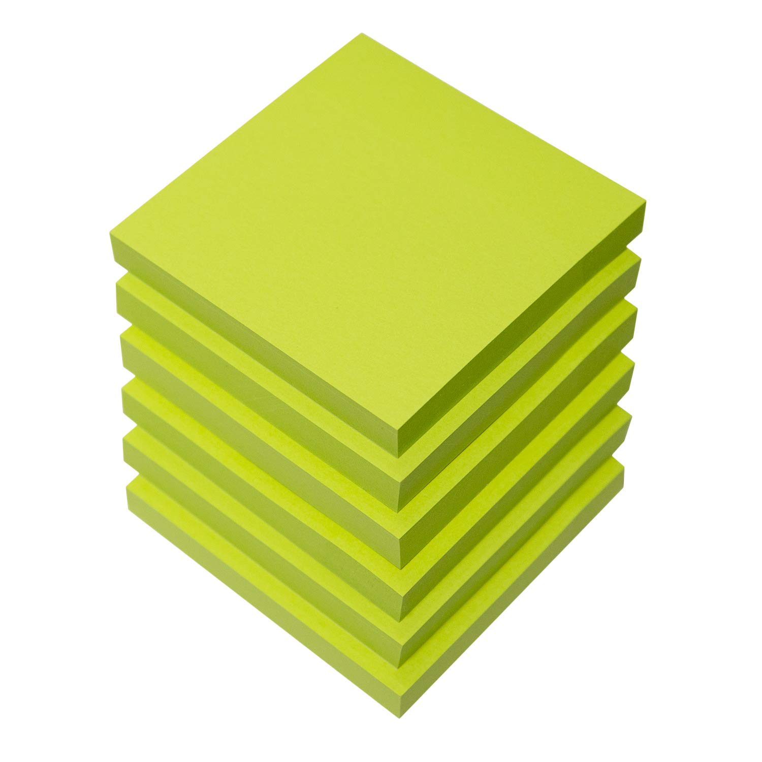 Green Sticky Notes 3×3 Inches, 6 Pads Self-Stick Notes, 100 Sheets/Pad, Post Notes for Study, Works, Daily Life