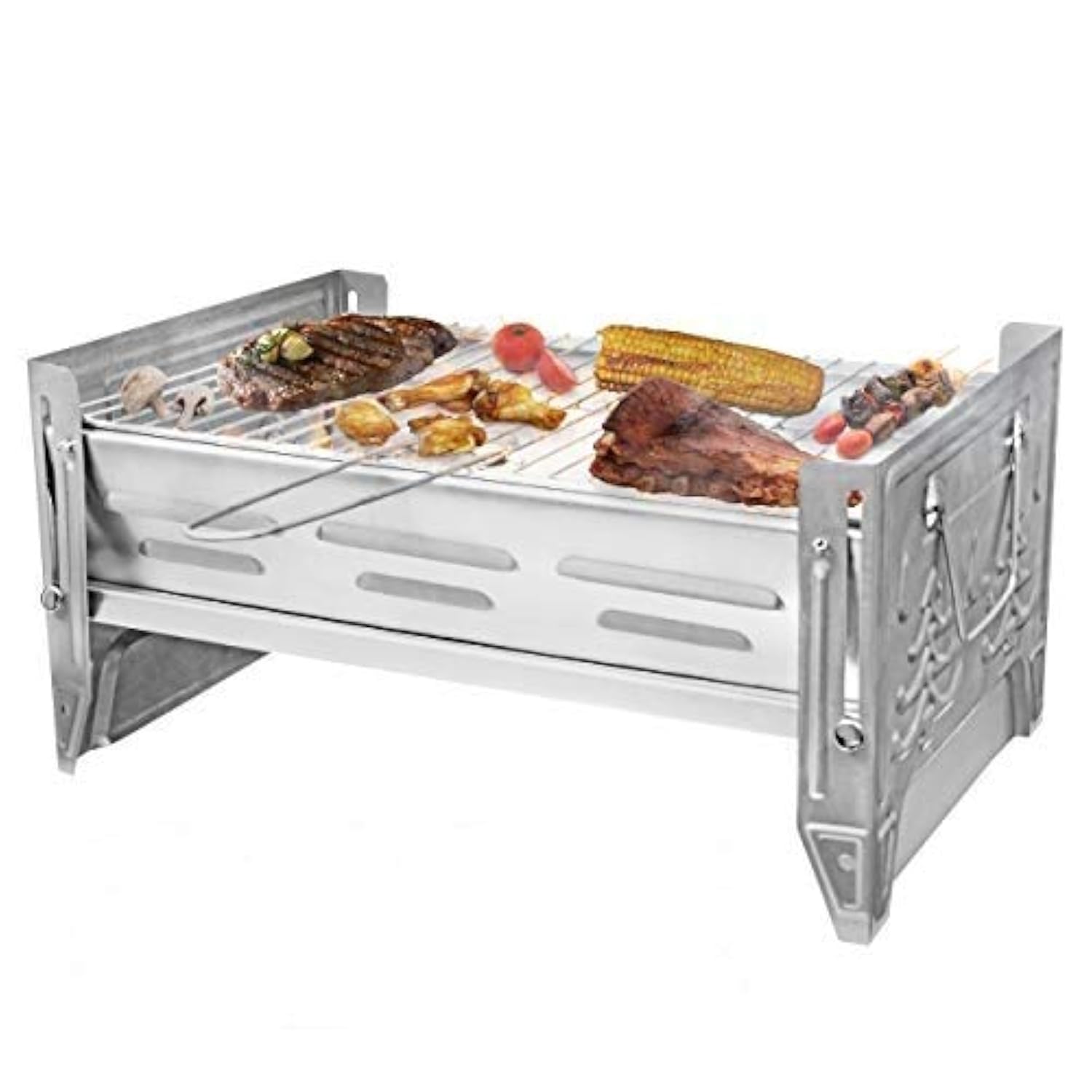 VENTON Sturdy mini grill – practical travel grill with removable grill – easy to clean camping grill