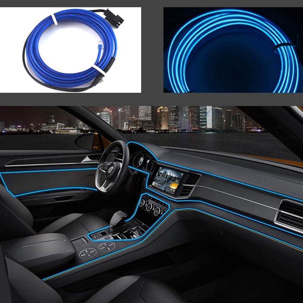 ABALDI5m/16ft USB Neon EL Wire Lights Glowing Electroluminescent Wire Light String Strip for Xmas Party Indoor Outdoor Festival Decoration(Blue)