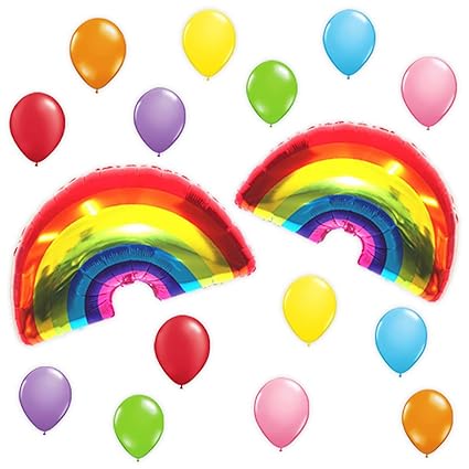 Amazon Com Cuea 16pcs 35 Large Rainbow Balloons Colorful Latex Amazon Com Cuea 16pcs 35 Large Rainbow Balloons Colorful Latex