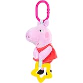 Kids Preferred Peppa Pig Take Along Activity Toy - Baby Toy, Star Teether, Rattle, Sensory Toy, 9 Inches, On-The-Go Clip, Ages 0 Months and Up