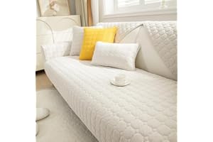 JIAN YA NA Sectional Couch Cover, Corduroy Sofa Slipcover for Pets and Kids, Anti-Slip Washable Furniture Protector for 3-Cus