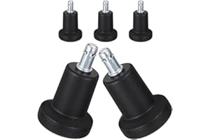 VILLCASE Bell Glides Replacement Office Chair Feet 5Pcs Fixed Stem 10Mm Black for Gaming and Computer Chairs
