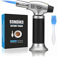 Sondiko Butane Torch, Culinary Torch Refillable Kitchen Butane Torch Lighter with Safety Lock and Adjustable Flame for…