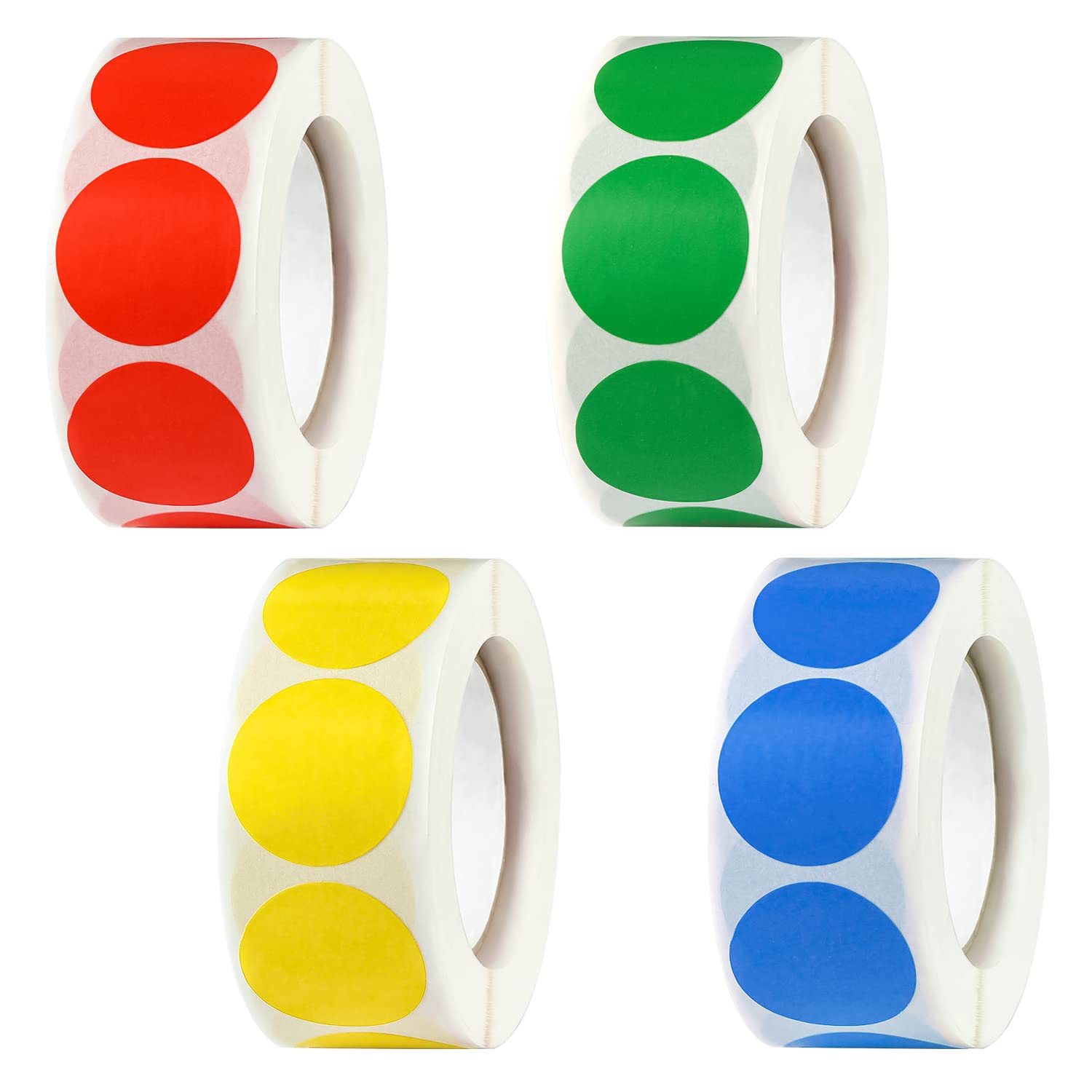 2000 Pieces Colourful Dot Stickers, Round Dot Stickers, Colour Coding, Labels Marking Dots for DIY Scrapbooking Calendar (Red, Yellow, Blue, Green)