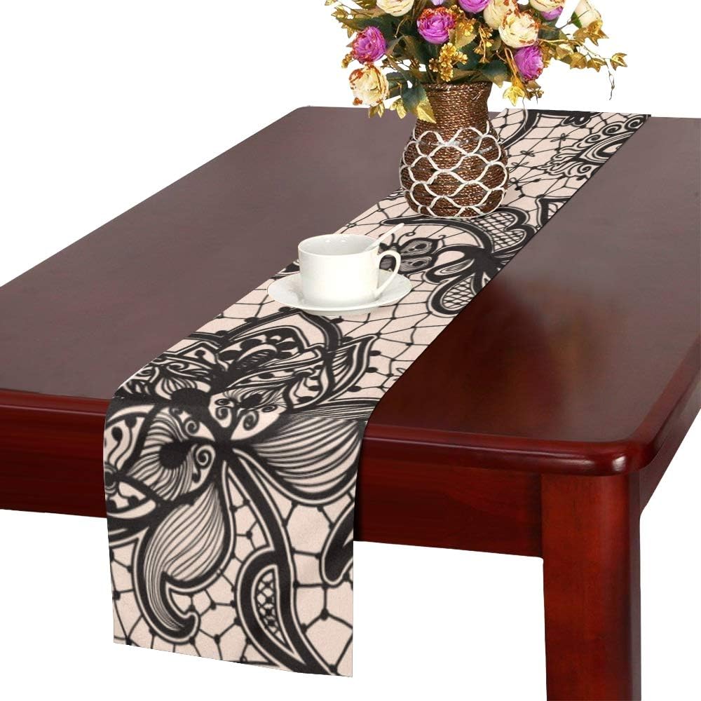 Amazon Com Jxcsgbd Nightstand Table Runner Fashion Trend Lace Print Camper Table Runner Decorative Table Runners 16x72 Inch For Dinner Parties Events Decor Home Kitchen
