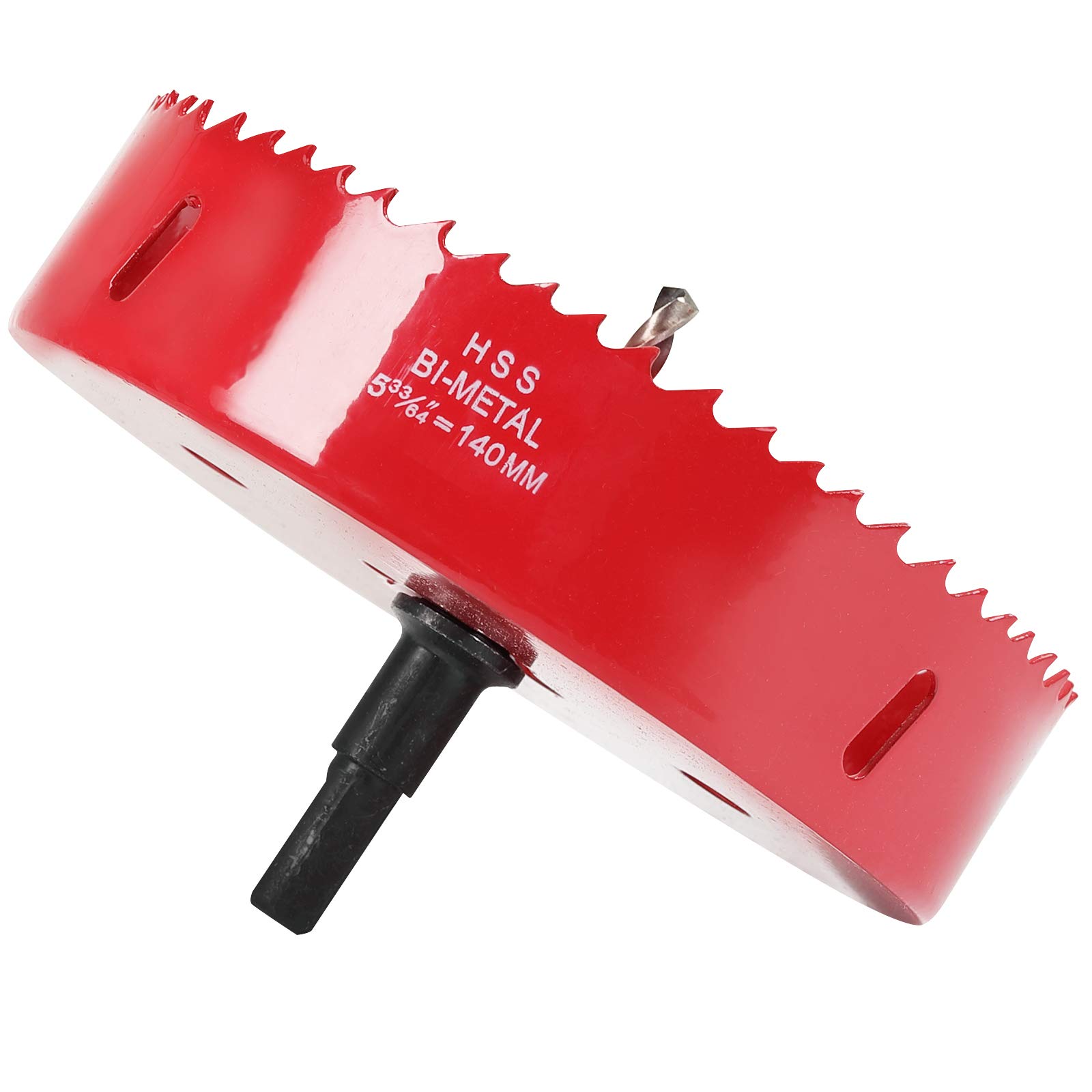 Hole Saw 140 mm, 30 mm Bi-Metal Cutting Depth HSS M 42 Hole Cutter for Cutting Wood, Plastic, Drywall, Plasterboard and Soft Metal Sheet