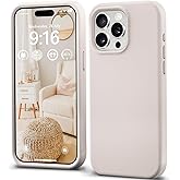 IceSword Compatible with iPhone 15 Pro Case Stone, Liquid Silicone Case Phone Cover Slim Protective, Soft Anti-Scratch Light Beige Tan Cream Warm Sand [Shockproof] 6.1 inch 15Pro- Stone