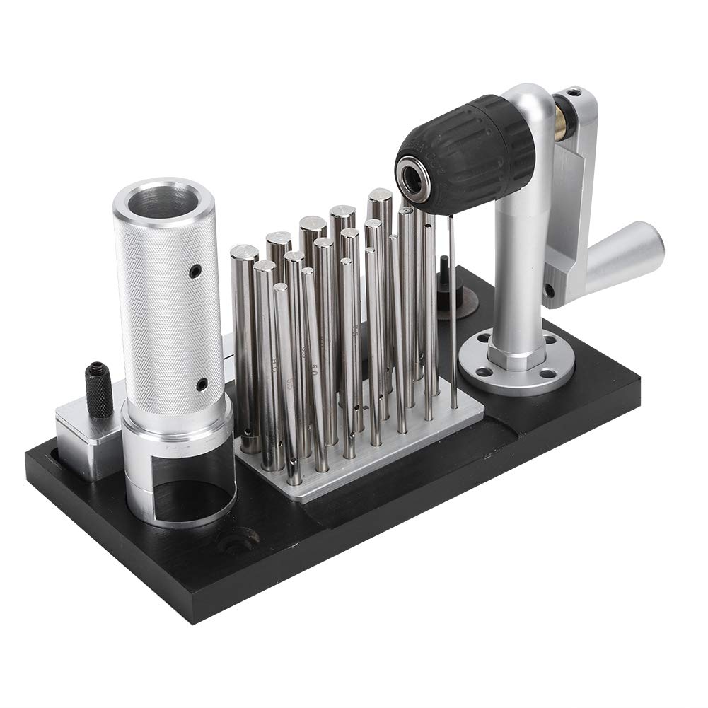 Jump Ring Maker, Stainless Steel Durable Jewelry Ring Making Tool Professional Winder Hand-cranked Wire Drawing Machine Ring Jumping Tool with 20 Mandrels, 6 Fixing Screw for Jewelry Making Processing