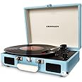 Crosley CR8005D-TU Cruiser Deluxe Vintage 3-Speed Bluetooth Suitcase Vinyl Record Player Turntable, Aqua