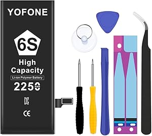 YOFONE Battery Replacement for iPhone 6S with Complete Repair Tool Kit, High Capacity 0 Cycle 2250mAh Batteries[18-Month Warranty]