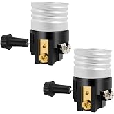 UL Listed E26 Light Socket ，Baocuz Lamp Socket Replacement with ON/Off Switch Knob，Lamp Parts Repair Parts for Table Lamp, Floor Lamp （2 Pack）