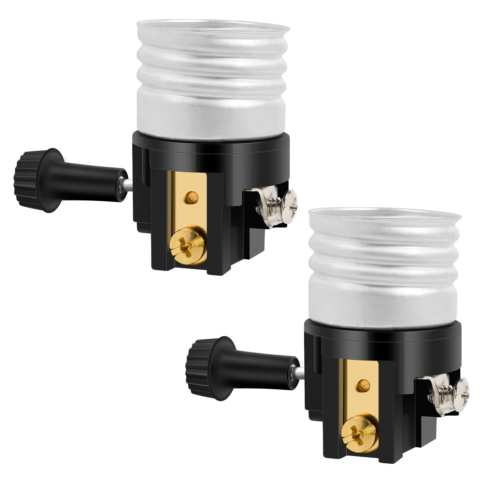 Photo 1 of UL Listed E26 Light Socket ?Baocuz Lamp Socket Replacement with ON/Off Switch Knob?Lamp Parts Repair Parts for Table Lamp, Floor Lamp ?2 Pack?
