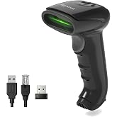 1D 2D Bluetooth Barcode Scanner, Support 2.4G Wireless &amp; Bluetooth &amp; Wired | 1D 2D Bar Code Reader Work with Windows, Mac, Android, Handheld Wired CCD Barcode Reader for Supermarket, Warehouse
