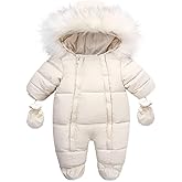 CYTAFE Baby Girl Boy Snowsuit Cute Down Jacket Hooded Romper Light Puffer Padded Jumpsuit Infant Winter Outwear