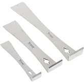 Titan 17007 3-Piece Stainless Steel Pry Bar Scraper Set | Includes 5-1/2, 7-1/4 &amp; 9-1/4-Inch Sizes, Flat Pry Bar with Nail Puller, Sharp and Angled Edges