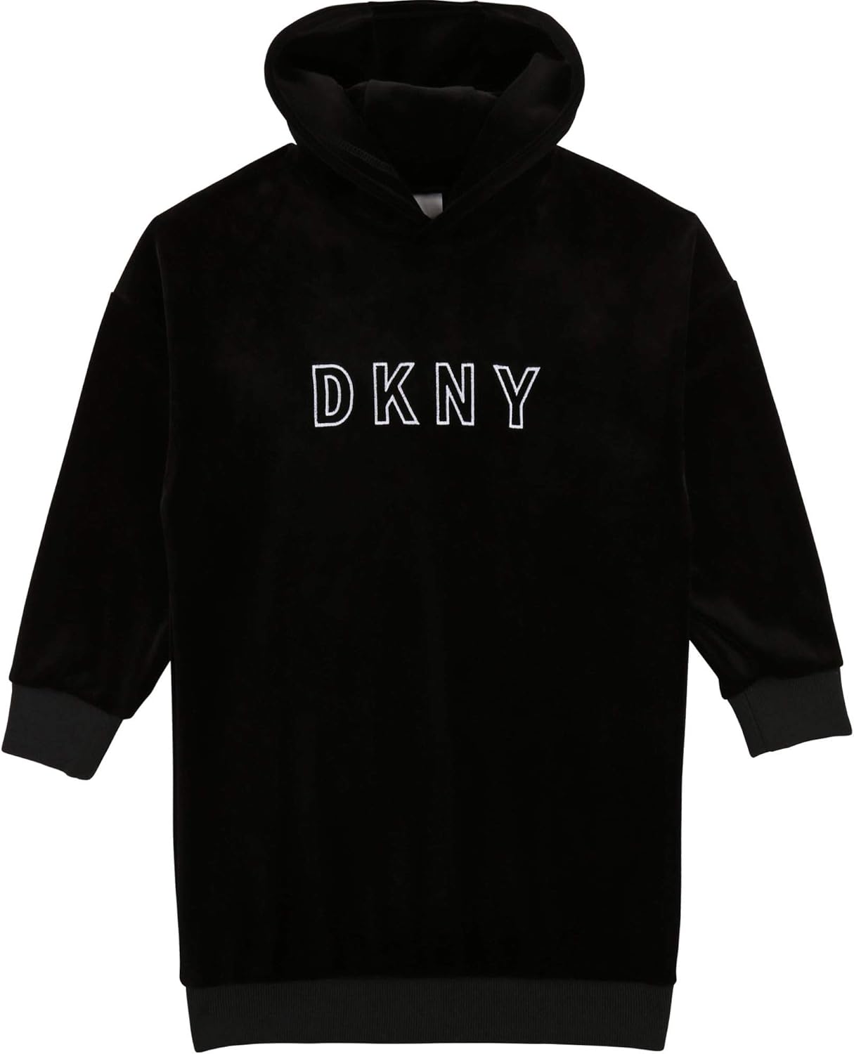 DKNY Velvet Dress with Hood Junior Black 4YEARS Amazon.co.uk Clothing