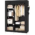 UDEAR Large Capacity Portable Wardrobe, Clothes Organizer Non-Woven Cover, with 6 Storage Shelves and 4 Side Pockets, Suitabl