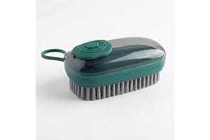 Multi Function Cleaning Brush Set with Soft Bristles Comfortable Handle for Shoes Clothes and Household Use Green, Green