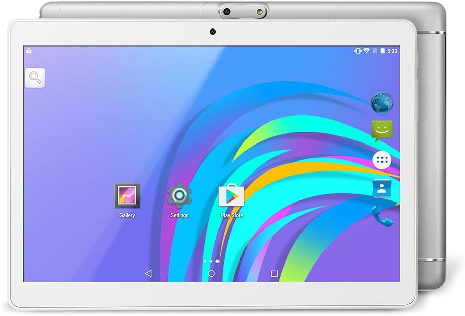 Yuntab K98 9.6 Inch A7 MT6580,1.3Ghz Quad Core Google Android 5.1 Tablet PC,1G+16G,HD 800x1280,Dual Camera,4500MAh Battery,WiFi,Bluetooth,GPS,G-Sensor,Support SD/MMC/TF (Silver)