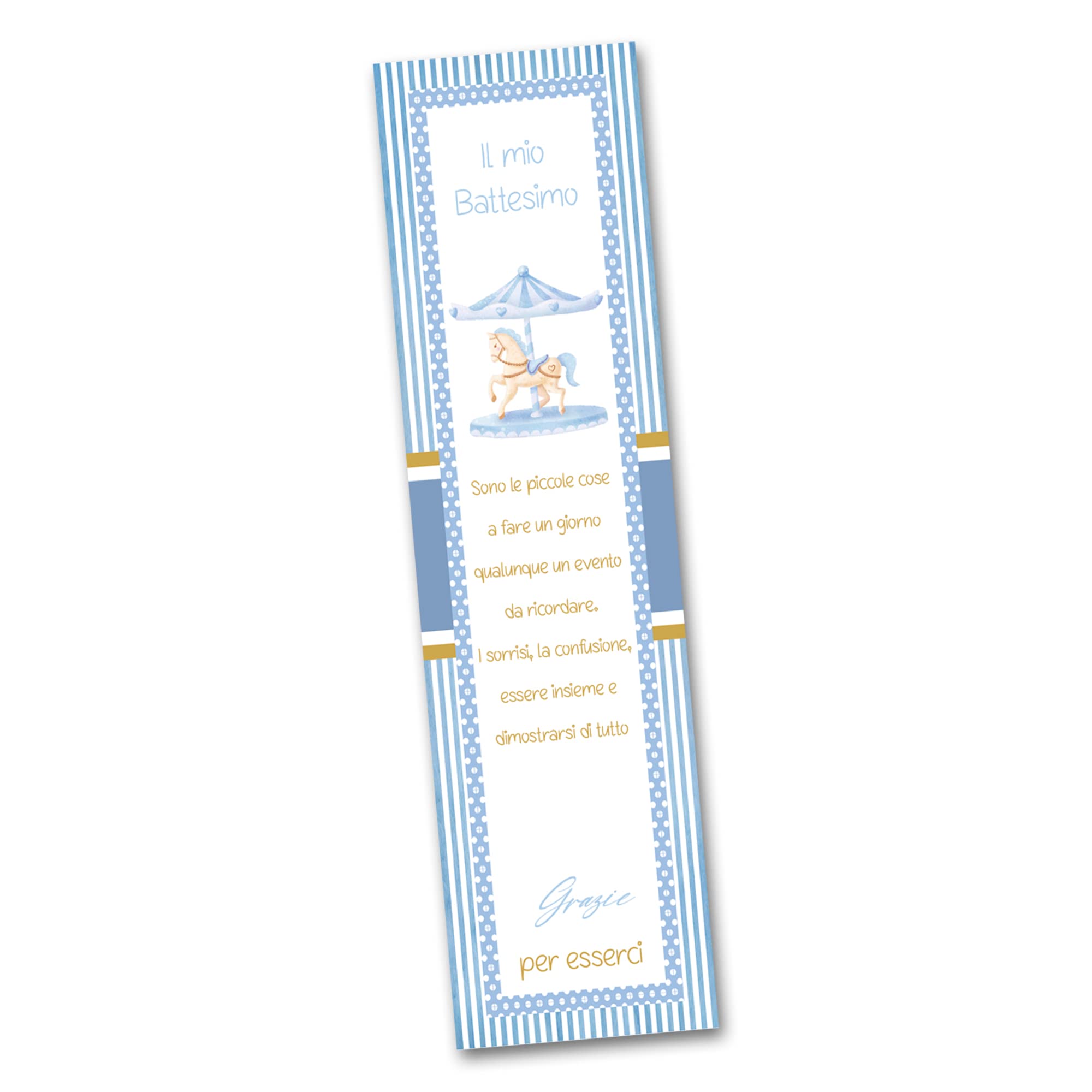 30 Baptism book for party Baptism customizable 40x150 printed on 300g cardboard for child ready to use and easy to fill in (Carussel Azzurro)