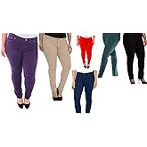 JC Jeans Womens Plus Size Twill Pants Stretch High Waist Skinny Leg JC-1150P (22, Coral)