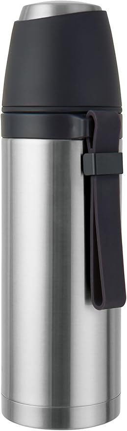 silver thermos flask