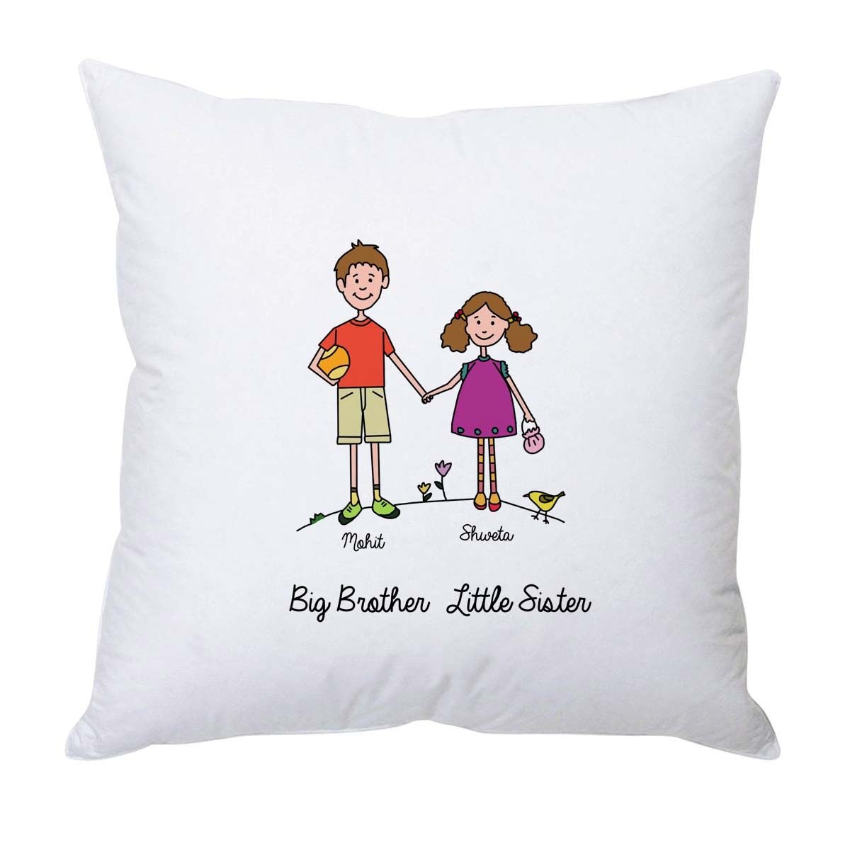 Buy Brother Sister Cartoon Cushion With Names Rakhi Gifts Online At Low Prices In India Amazon In