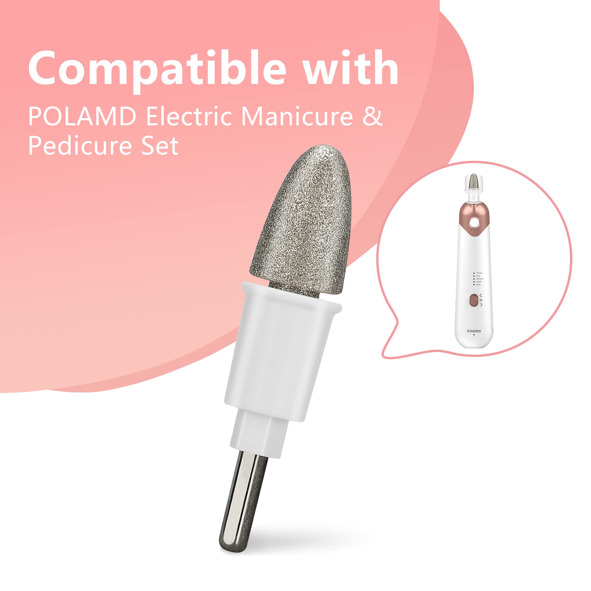Sapphire Cone, Nail Drill Bit for POLAMD Professional Manicure Pedicure Set for Thinning Thick Fingernails, Toenails, and Removing Calluses, Dead Skin(Device not Included)