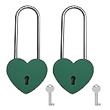 VeYocilk Love Lock Heart Padlock 2pcs Matte Green