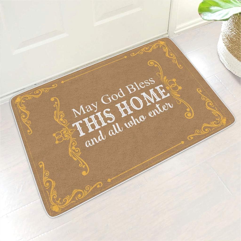 Knowikonwn Mat May God Bless This Home Rectangular Floor Mat