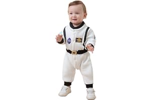 LXKIKMM Baby Toddler Boy Astronaut Costume Space Suit Cosplay Party Jumpsuit Halloween Rompers