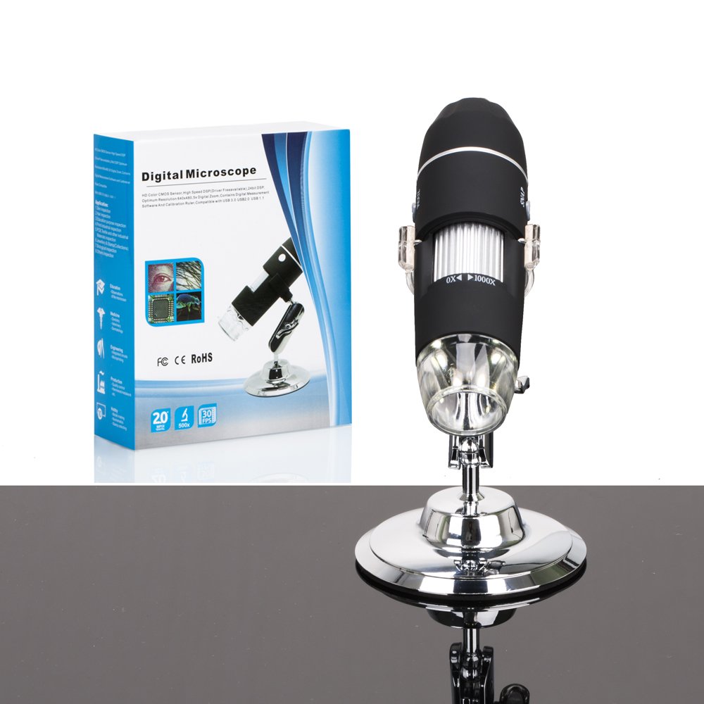 DGCUS USB 2.0 Digital Microscope 1000 x Magnification 8LED Mini