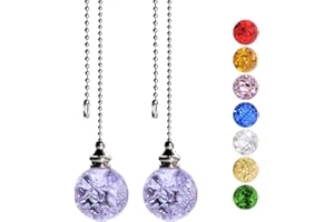 SUR-CIEL 2PCS Ceiling Fan Pull Chain, Fan Pull Chain Extension, Pull Chains for Ceiling Fans and Lights, Light Pull Chain Extension with 21 Inches Ball Beaded Chain