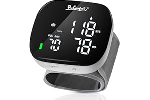 Pro Comfort Wrist Blood Pressure Monitor Large LED Display Rechargeable Voice Broadcast Digital BP Machine 199 * 2 Sets Memory with Adjustable Cuff 5.3-7.7 inch with Carrying Case for Home Use