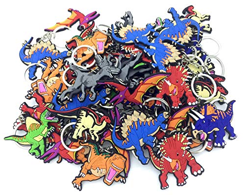 OHill Pack of 48 Dinosaur Keychains Kids Dinosaur Party Favor Supplies