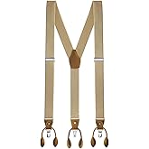 Buyless Fashion Suspenders For Men - 48" Adjustable Straps 1 1/4" - Y Back With Clips And Buttons