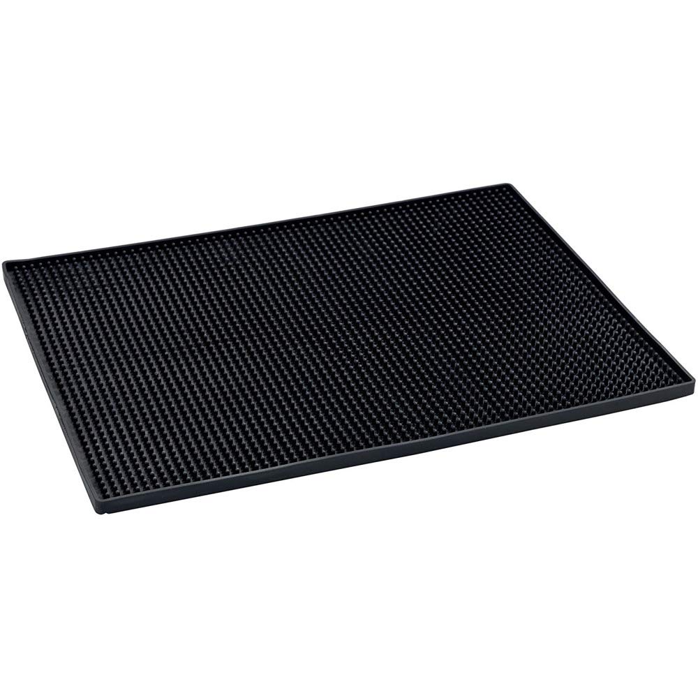 WENKO Draining mat 40x30cm in black, TPR, 40 x 30 x 1 cm