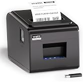 vretti Thermal Receipt Printer, 3 1/8" 80mm Direct Thermal Printers | with USB Serial LAN Port - Kitchen POS Printer ESC/POS Command Support Cash Drawer