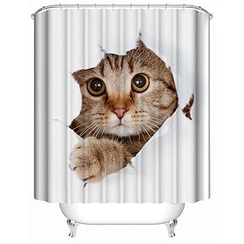 Amazon Com Cao Decor Custom Shower Curtain Art Animal Cute Paw