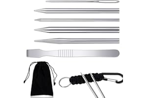 LIQWEI 6Pcs Paracord Needle, Paracord Accessories, Paracords Tools Jig Needle Smoothing Tool Lacing Leather, Paracords Stitching Lacing Stitching Needles for Leather Paracording Work