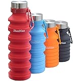 ZhenNian Collapsible Water Bottles,Lightweight Foldable Silicone Sports Bottle,Leak Proof Water Bottles for Outdoor Camping H
