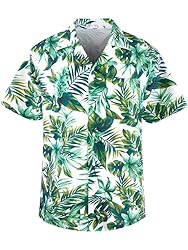 AINIKO Men's Short Sleeve Hawaiian Shirt Quick Dry