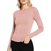 YumiDay Women's Thermal Long Sleeve Shirt, Moisture Wicking Base Layer Top, Quick Dry Running Undershirt for Winter Skiing