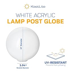 KastLite 12" White Acrylic Lamp Post Globe | Smooth