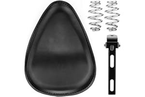 NEWRUIHENG Leather Motorcycle Solo Seat Springs Mounting Bracket Kit Compatible with Harley Honda Yamaha Kawasaki Suzuki Sportster Bobber Chopper Custom Application (Black)