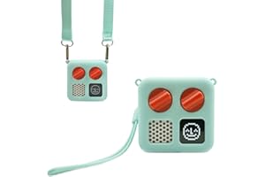 THISNESS Protective Jacket for Yoto Mini with Shoulder Strap, Kid-Friendly Silicone Cover Case Compatible with Yoto Mini Audio Player Accessories with Wrist Lanyard, Aqua